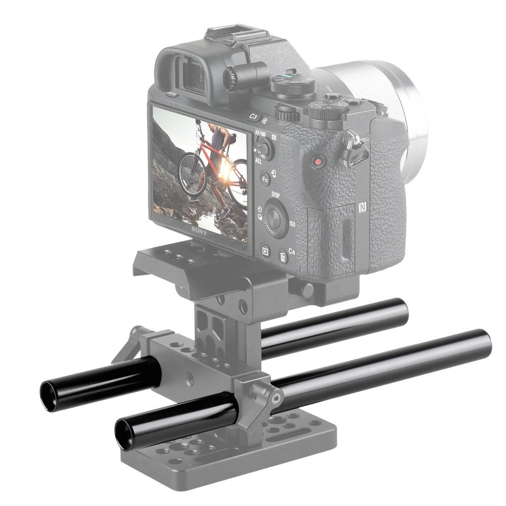 SmallRig 15mm Black Aluminum Alloy Rod (M12-200mm / 8in) (2pcs) 1051