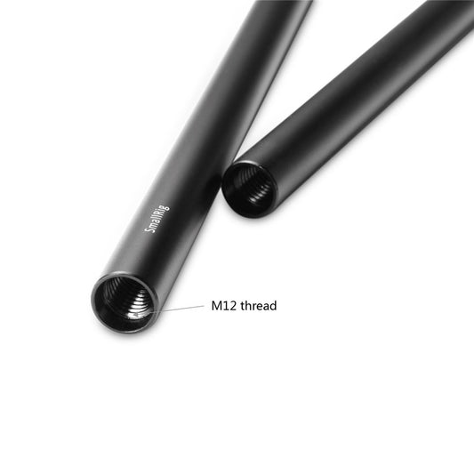 SmallRig 15mm Black Aluminum Alloy Rod (M12-30cm / 12in) (2pcs) 1053
