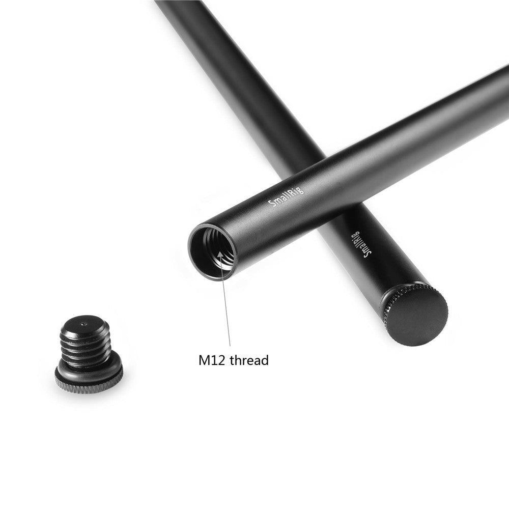 SmallRig 15mm Black Aluminum Alloy Rod (M12-400mm / 16in) (2pcs) 1054