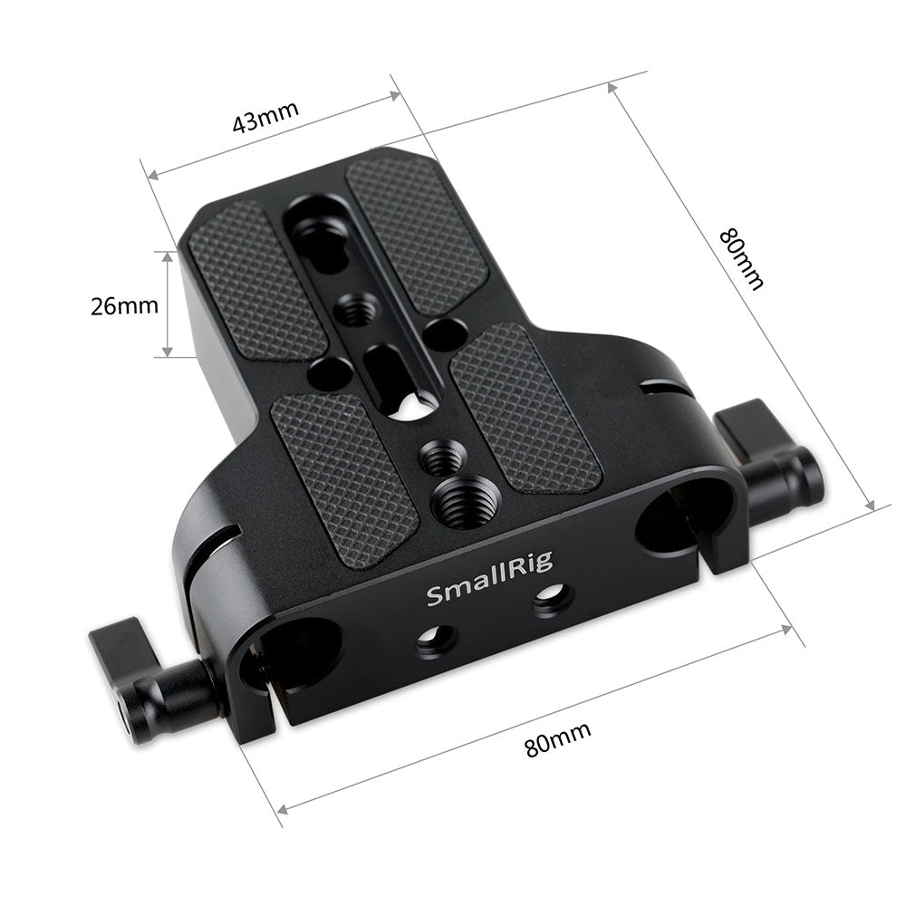 SmallRig Bottom Mount Plate with Dual 15mm Rod Clamp 1674