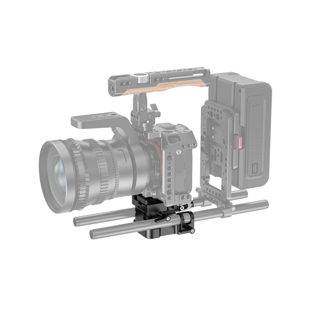 SmallRig Universal Bottom Mount Plate with 15mm Rod Support System 2092B