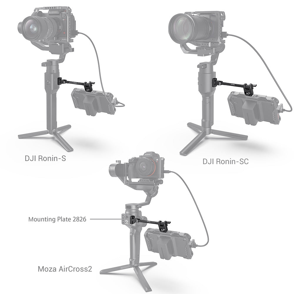 SmallRig Adjustable Monitor Support for Selected DJI and Zhiyun and Moza Stabilizers 2889