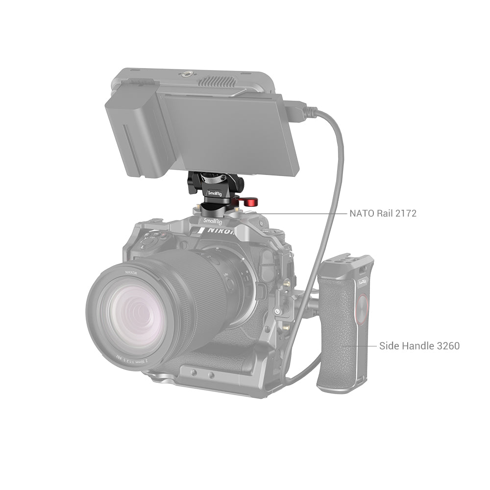 SmallRig Swivel and Tilt Adjustable Monitor Support with NATO Clamp 2906B