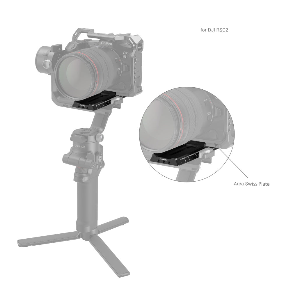 SmallRig Arca-Swiss Quick Release Plate for DJI RS 2 / RSC 2 / Ronin-S / RS 3 / RS 3 Pro Stabilizers 3061