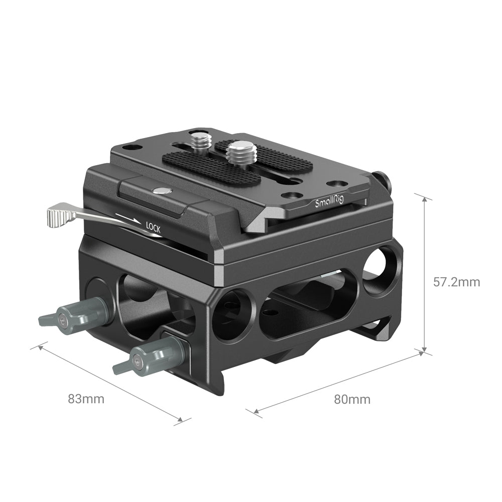 SmallRig Lightweight Bottom Mount Plate with Dual 15mm Rod Support System (Magnesium Alloy) 3067