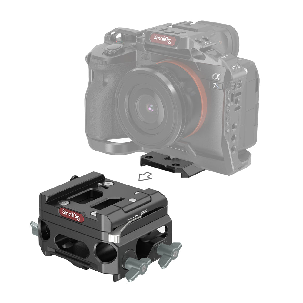 SmallRig Lightweight Bottom Mount Plate with Dual 15mm Rod Support System (Magnesium Alloy) 3067