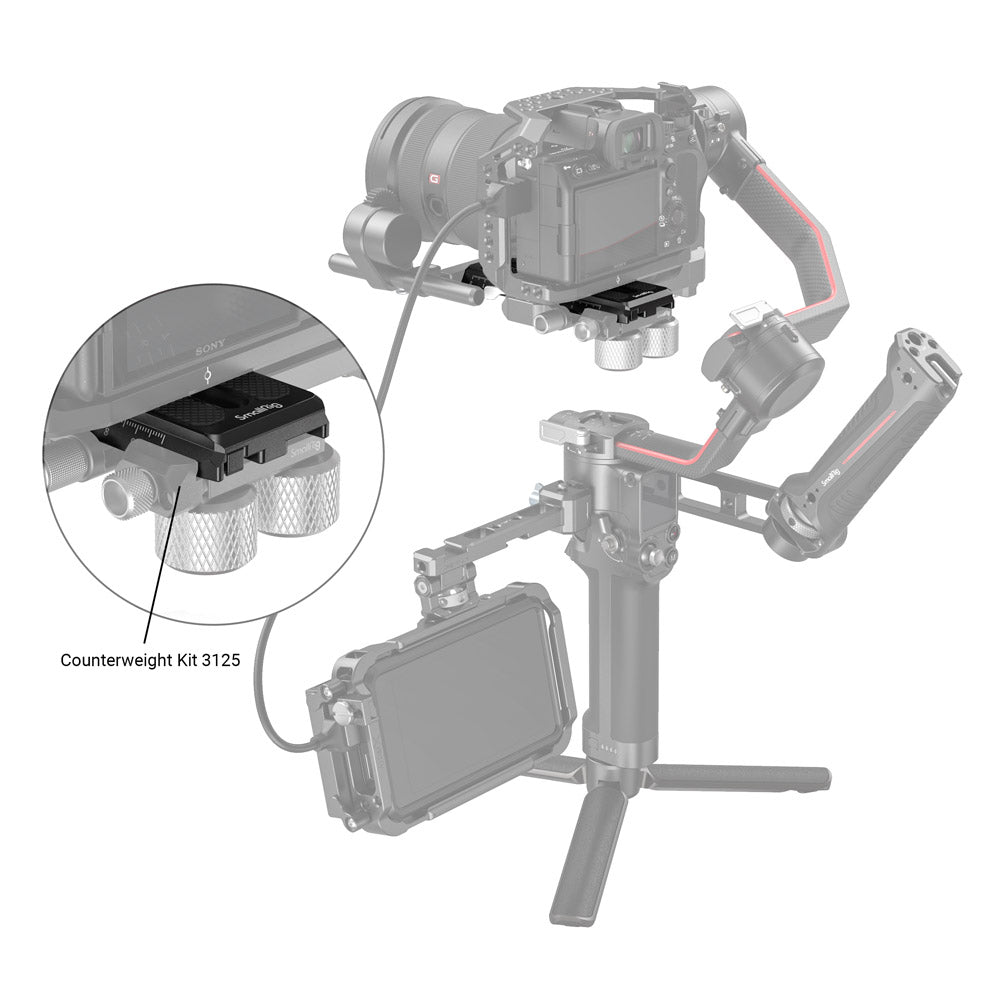 SmallRig Manfrotto Quick Release Plate for DJI RS 2 / RSC 2 / Ronin-S / RS 3 / RS 3 Pro Stabilizers 3158B