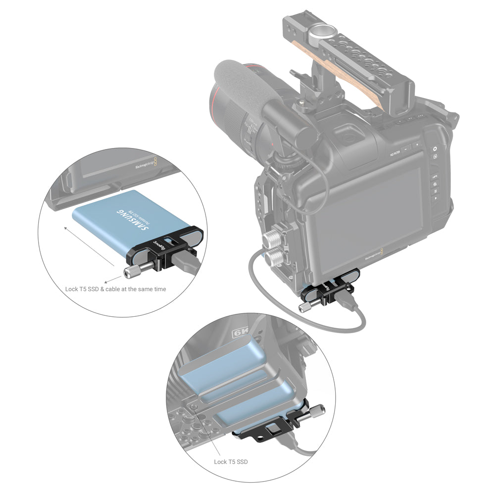 SmallRig Samsung T5 SSD Mounting Clamp for BMPCC 6K Pro Cage 3300