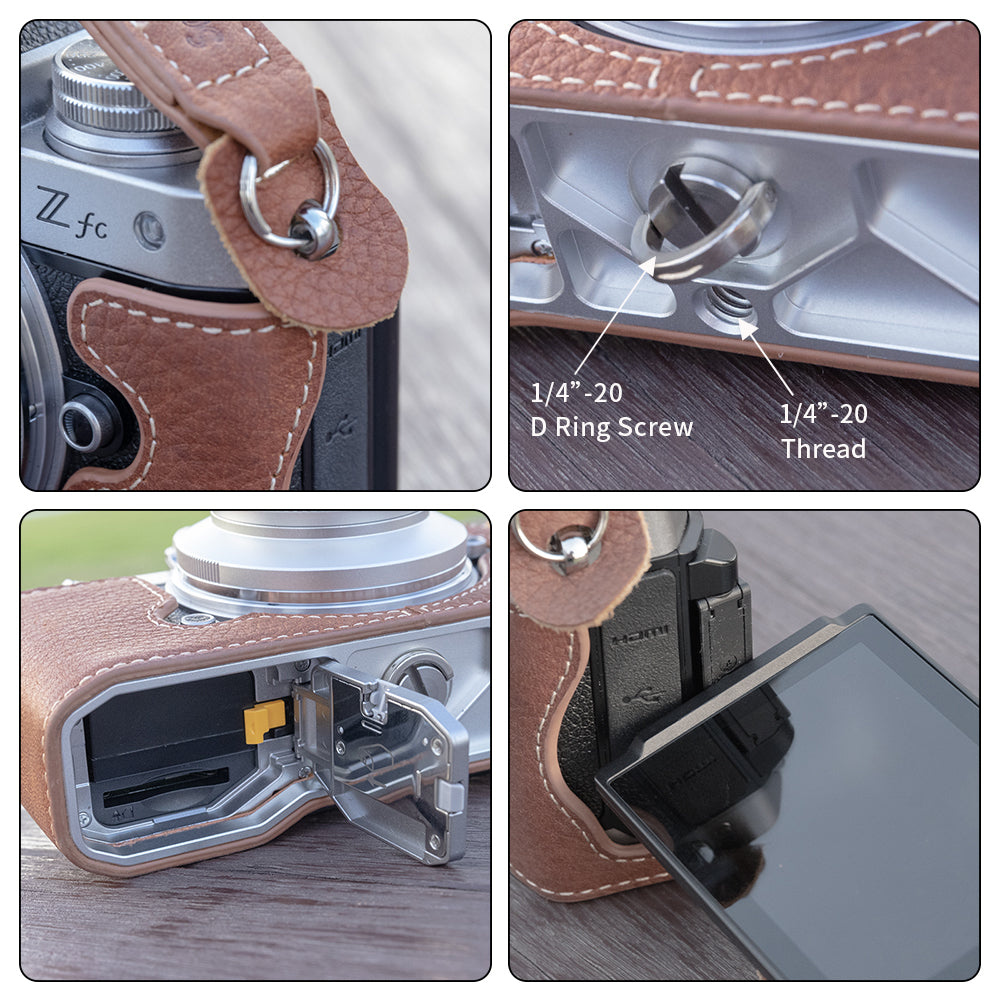 SmallRig Half Camera Leather Case Kit with Shoulder Strap for Nikon Z fc 3481