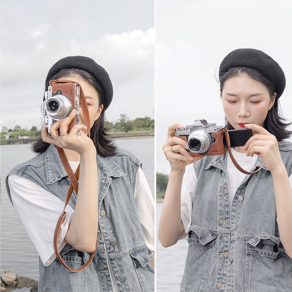 SmallRig Half Camera Leather Case Kit with Shoulder Strap for Nikon Z fc 3481