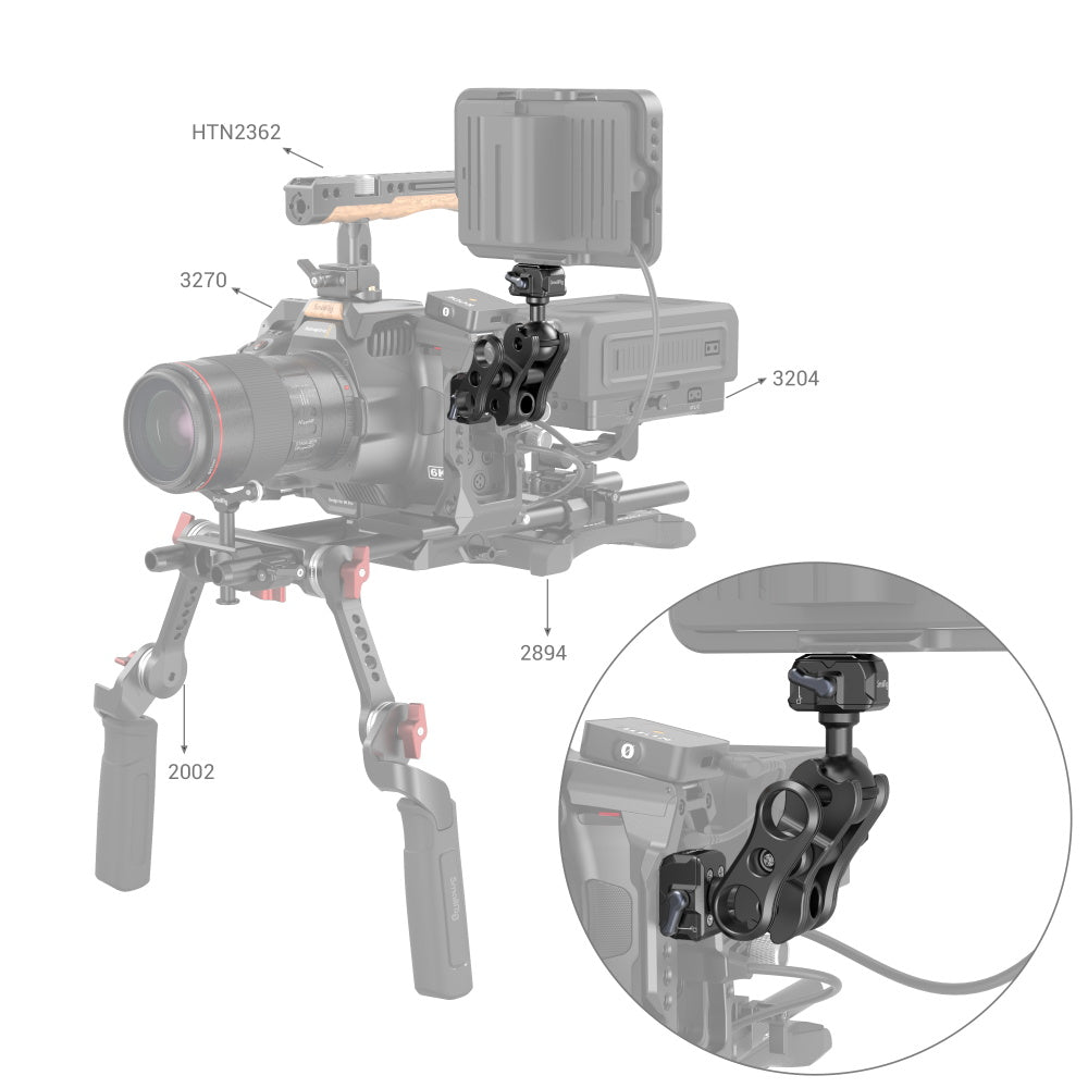 SmallRig Drop-in HawkLock mini Magic Arm with Quick Release Ball Head 3515B