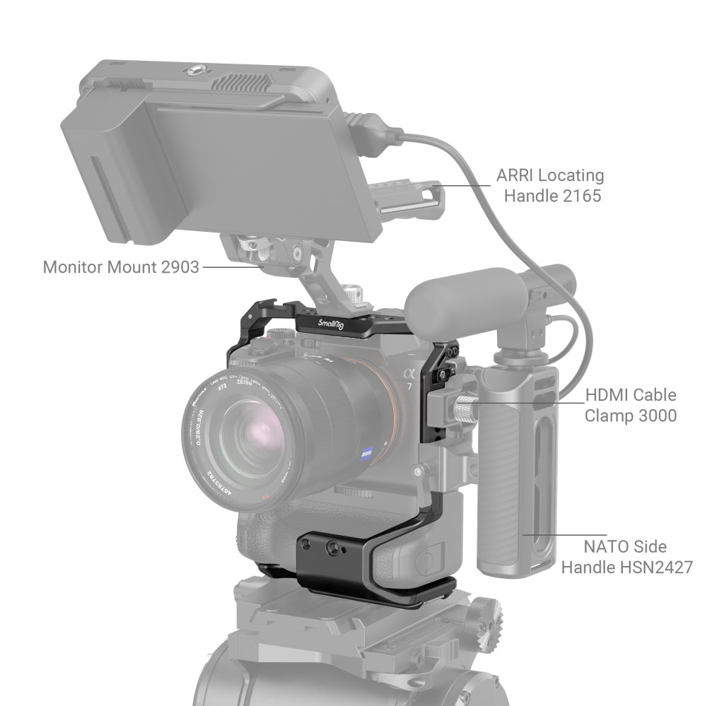 SmallRig Cage for Sony Alpha 7R V / Alpha 7 IV / Alpha 7S III / Alpha 7R IV / Alpha 1 with VG-C4EM Battery Grip 3594