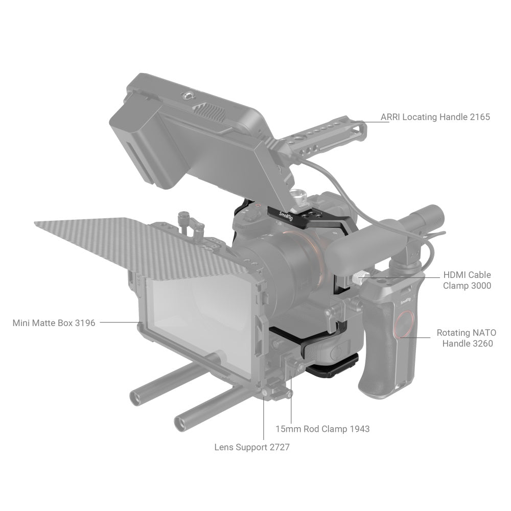 SmallRig Cage for Sony Alpha 7R V / Alpha 7 IV / Alpha 7S III / Alpha 7R IV / Alpha 1 with VG-C4EM Battery Grip 3594