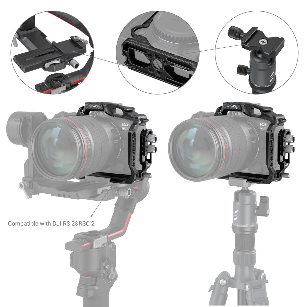SmallRig “Black Mamba“ Half Cage / Cable Clamp for Canon EOS R5/R6/R5 C 3656