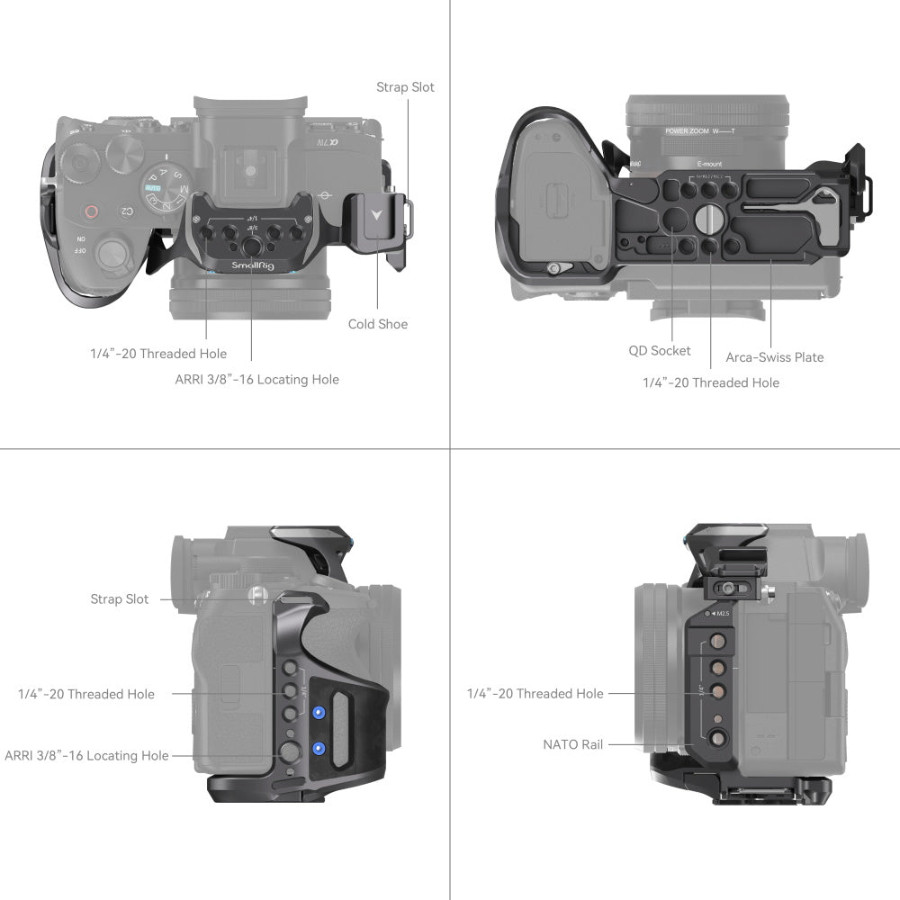 SmallRig "Rhinoceros" Basic Cage Kit for Sony Alpha 7R V / Alpha 7 IV / Alpha 7S III 3708