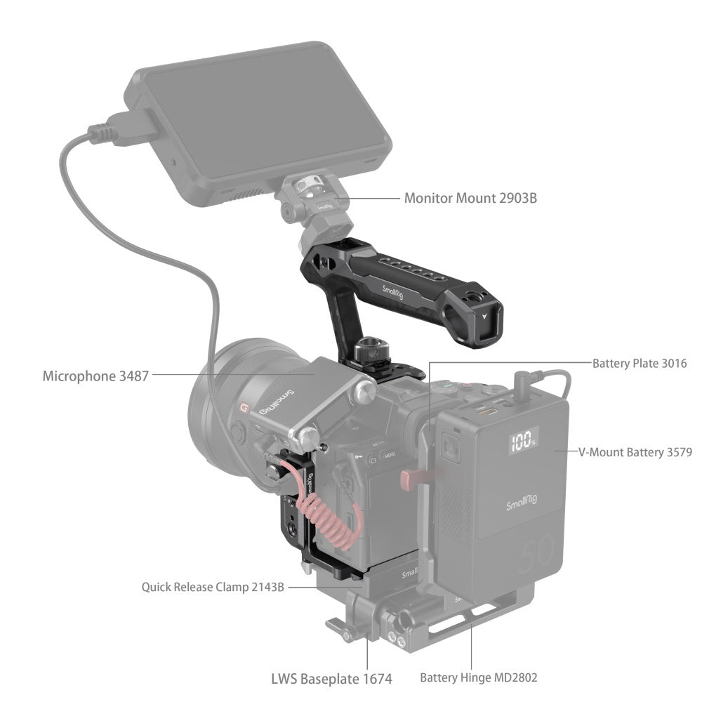 SmallRig "Rhinoceros" Basic Cage Kit for Sony Alpha 7R V / Alpha 7 IV / Alpha 7S III 3708