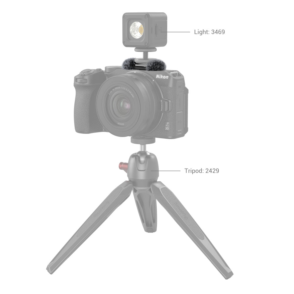 SmallRig Furry Windscreen with Cold Shoe Adapter for Nikon Z 30 3859