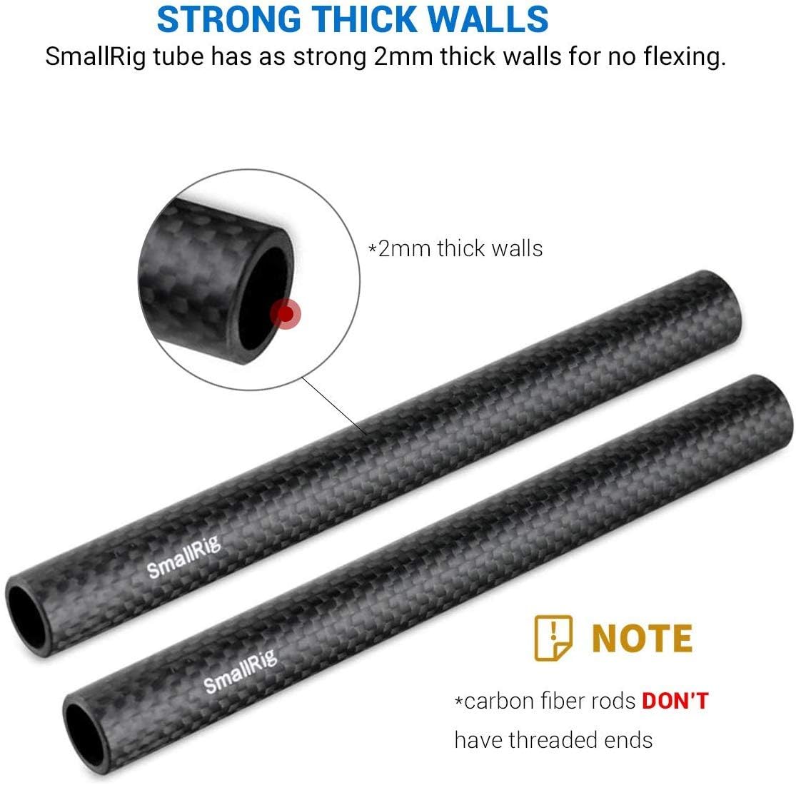 SmallRig 15mm Carbon Fiber Rod (150mm / 6in) 1872