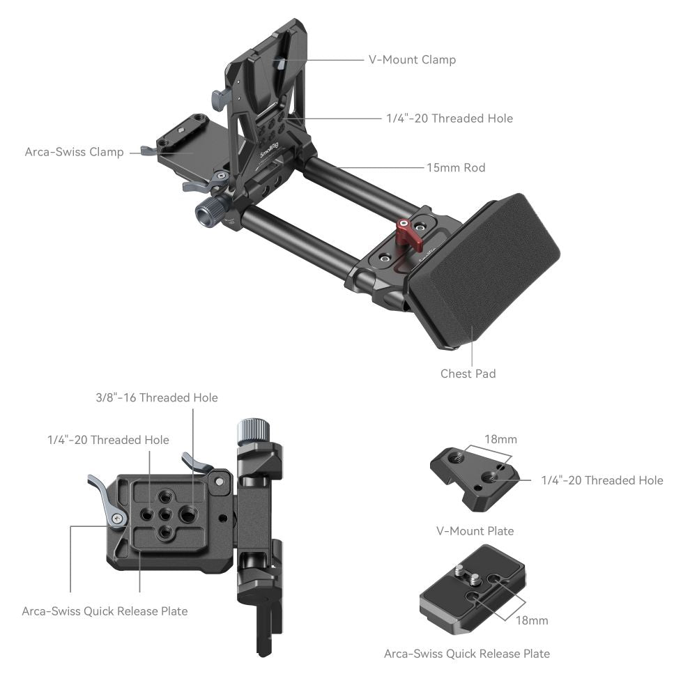 SmallRig Advanced Compact V-Mount Battery Mounting System 4063