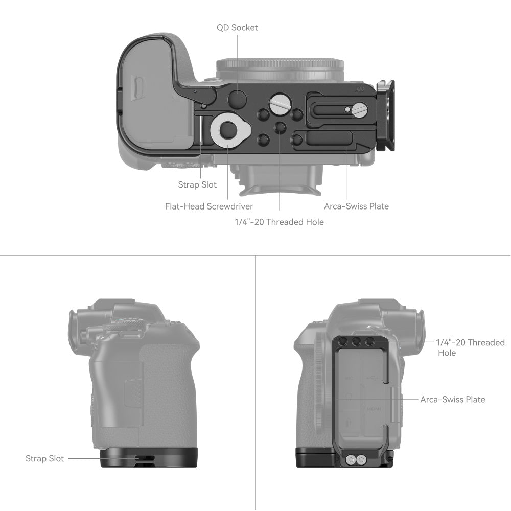 SmallRig L-Shape Mount Plate for Canon EOS R6 Mark II / R5 / R5 C / R6 4160