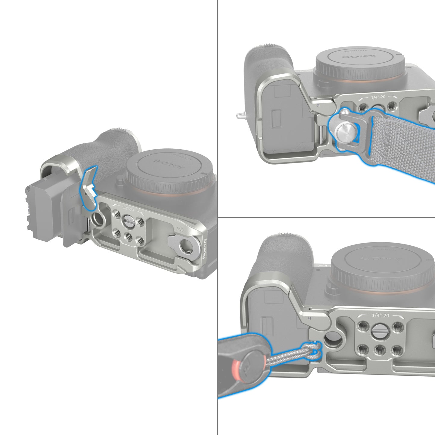 SmallRig Bottom Mount Plate for Sony Alpha 7C II / Alpha 7CR(Silver) 4439