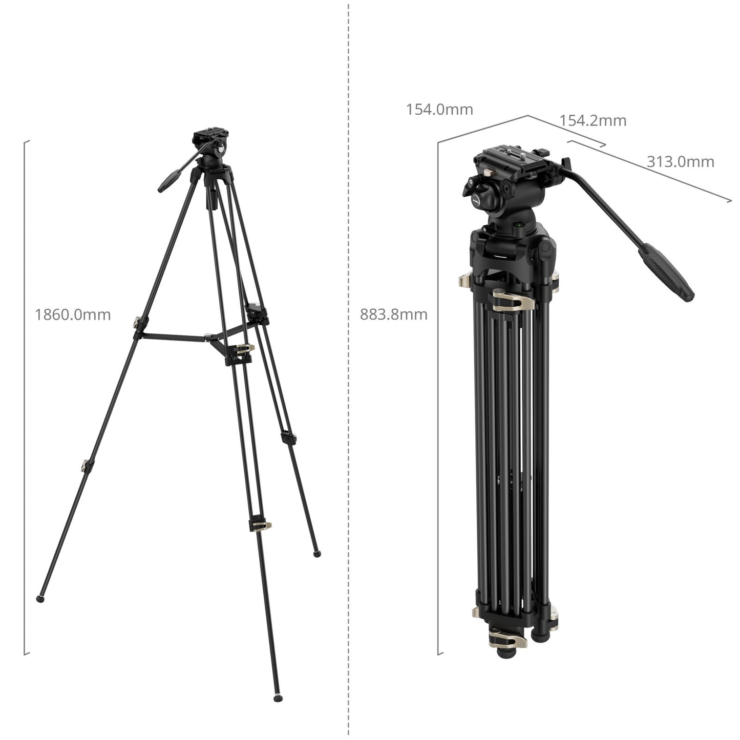 SmallRig Heavy-Duty Fluid Head Tripod Kit AD-01S 4686