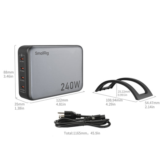 SmallRig 240W 4-Port PD Power Adapter (US Standard) 4751