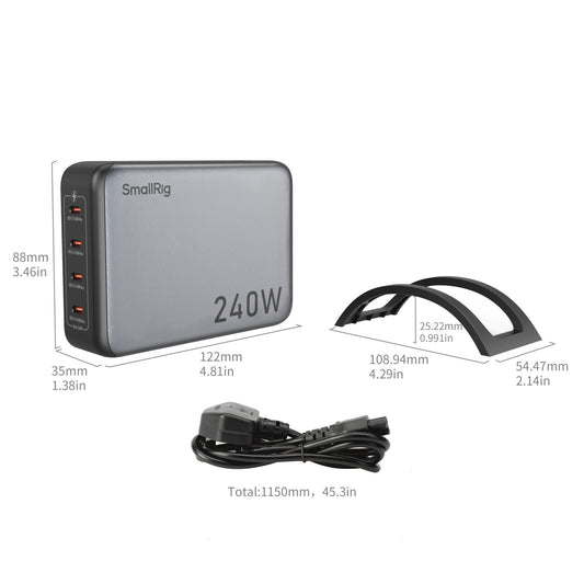 SmallRig 240W 4-Port PD Power Adapter (UK Standard) 4753