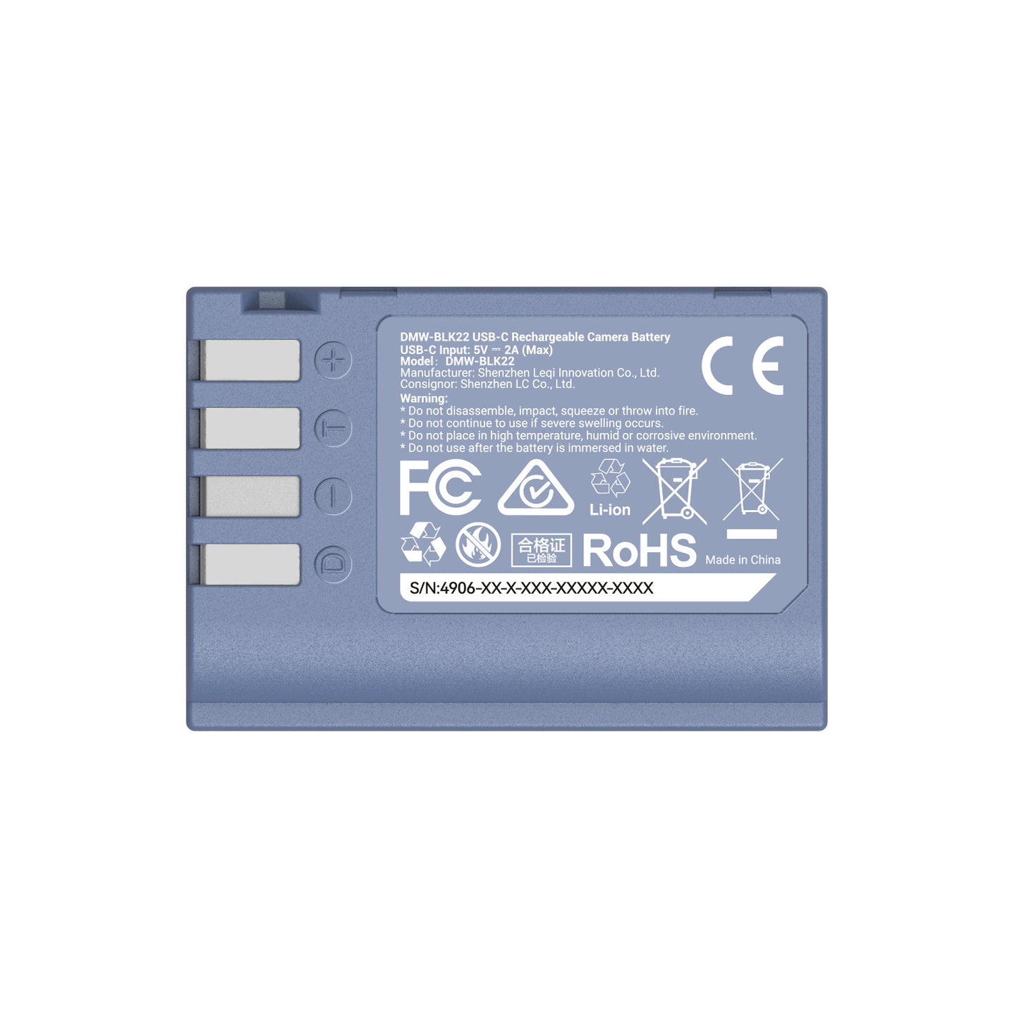 SmallRig DMW-BLK22 USB-C Rechargeable Camera Battery 4906