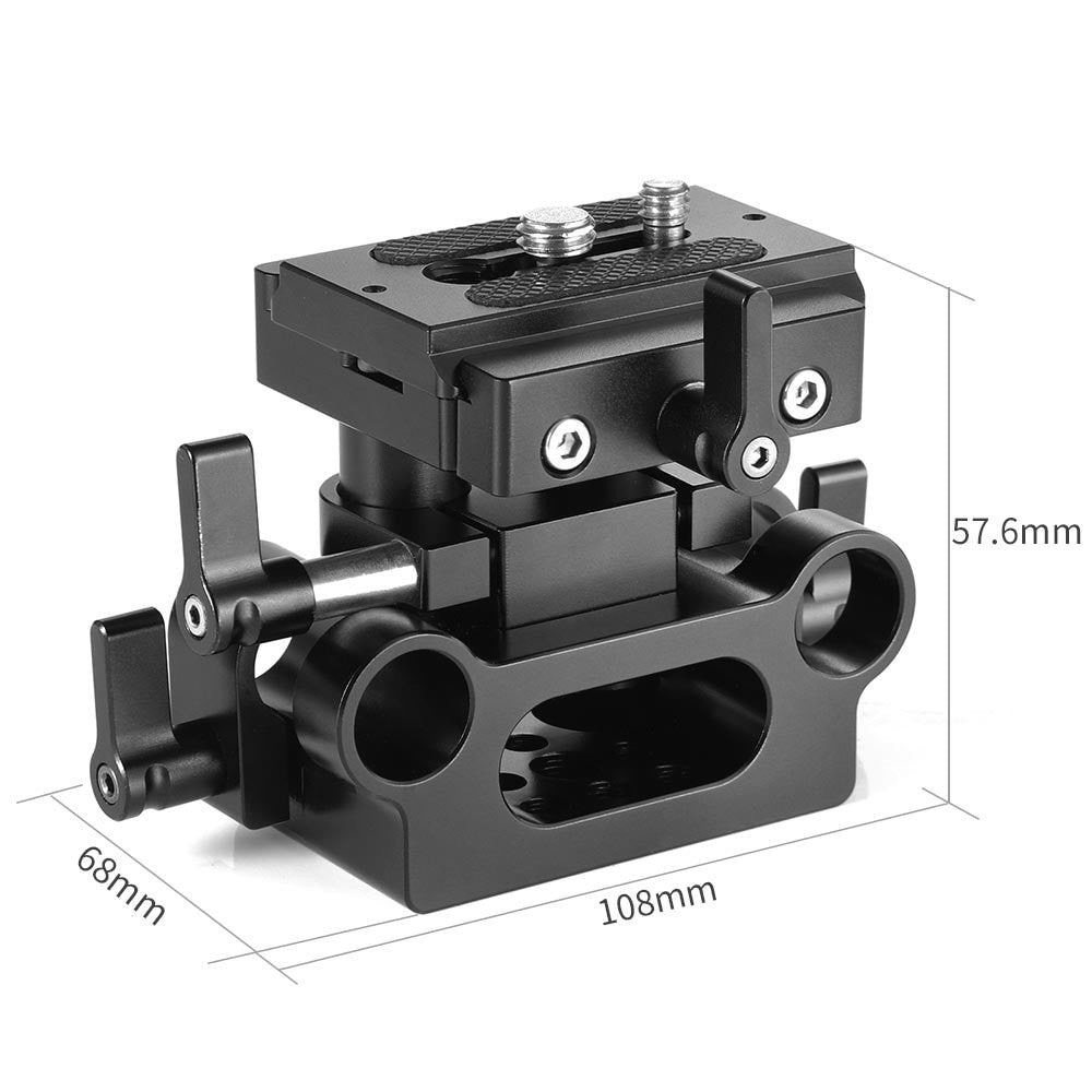 SmallRig Universal Bottom Mount Plate with 15mm Rod Support System DBC2272B