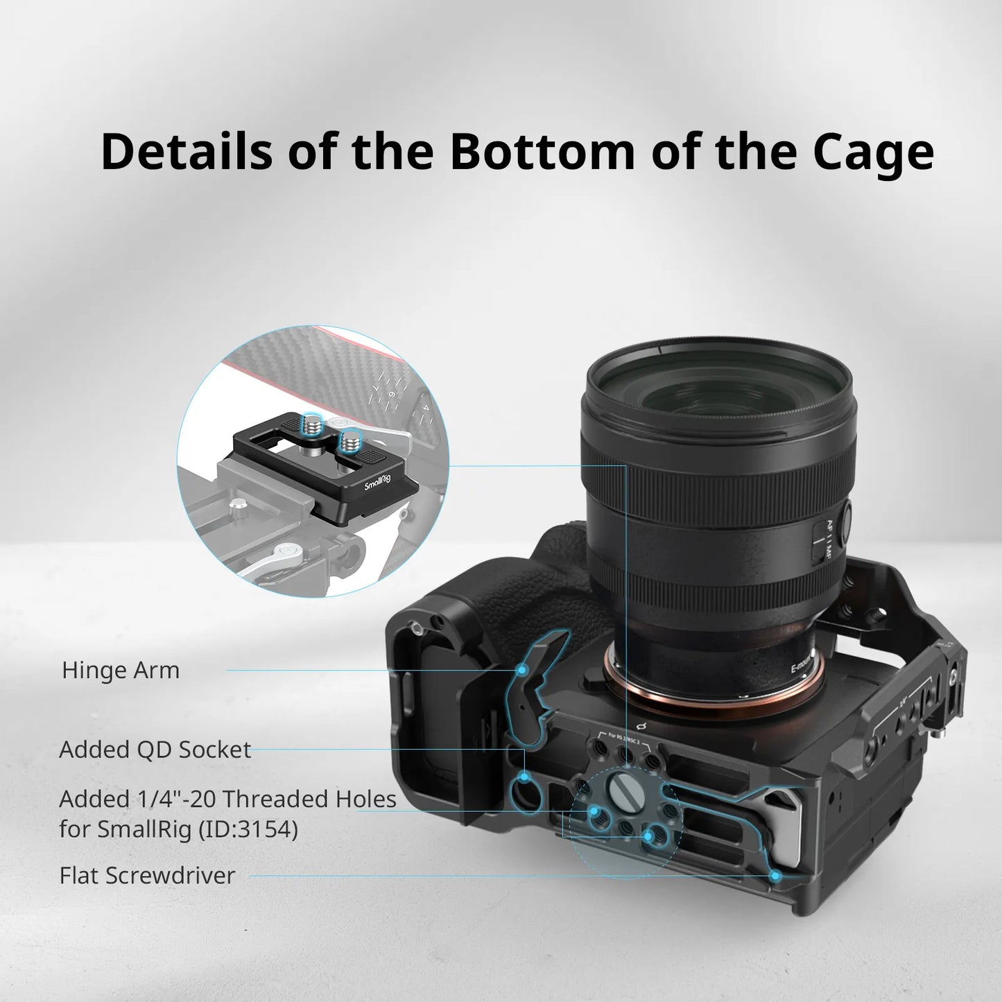 Full Camera Cage for Sony Alpha 7R V/Alpha 7 IV/Alpha 7 S III/Alpha 1/Alpha 7R IV