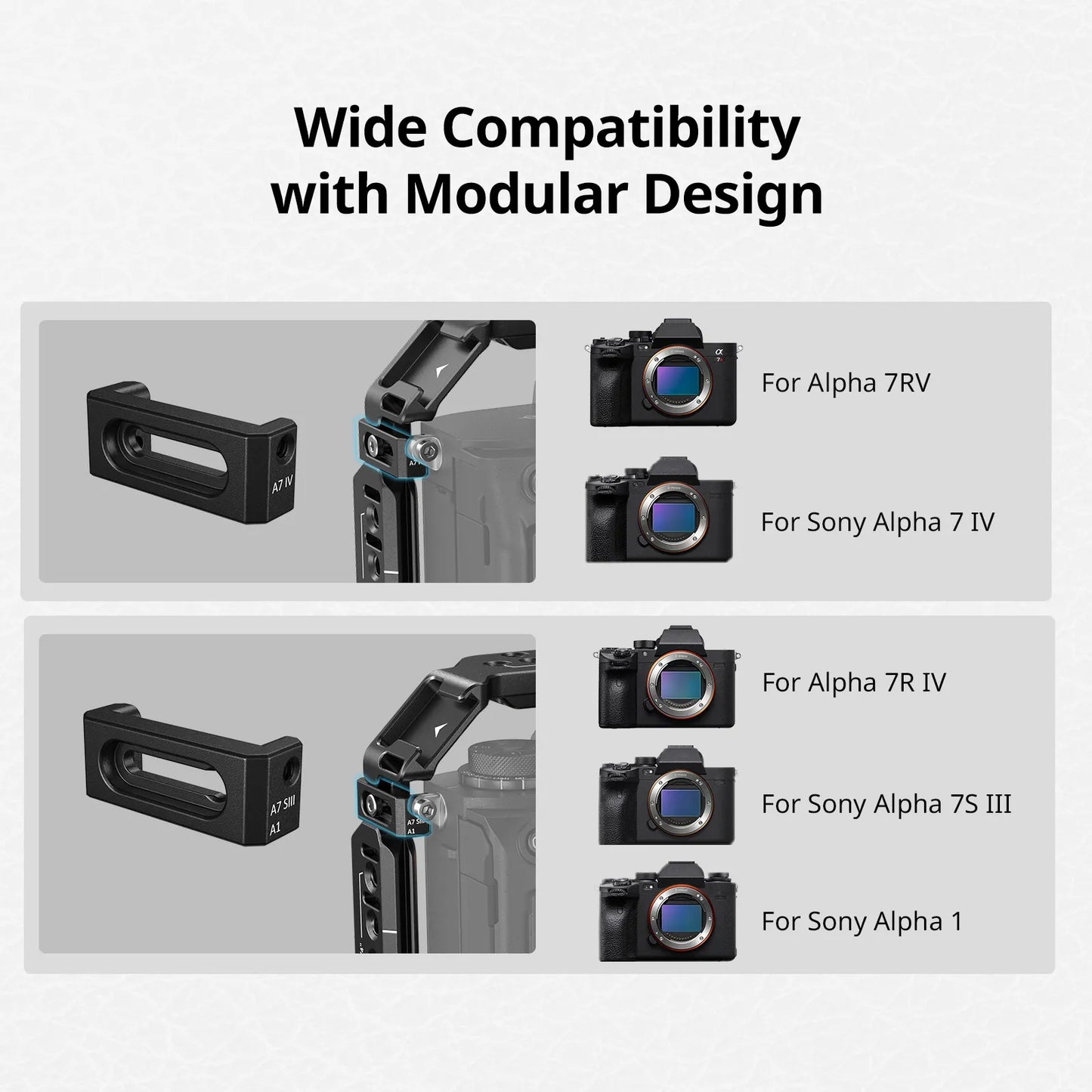 Full Camera Cage for Sony Alpha 7R V/Alpha 7 IV/Alpha 7 S III/Alpha 1/Alpha 7R IV