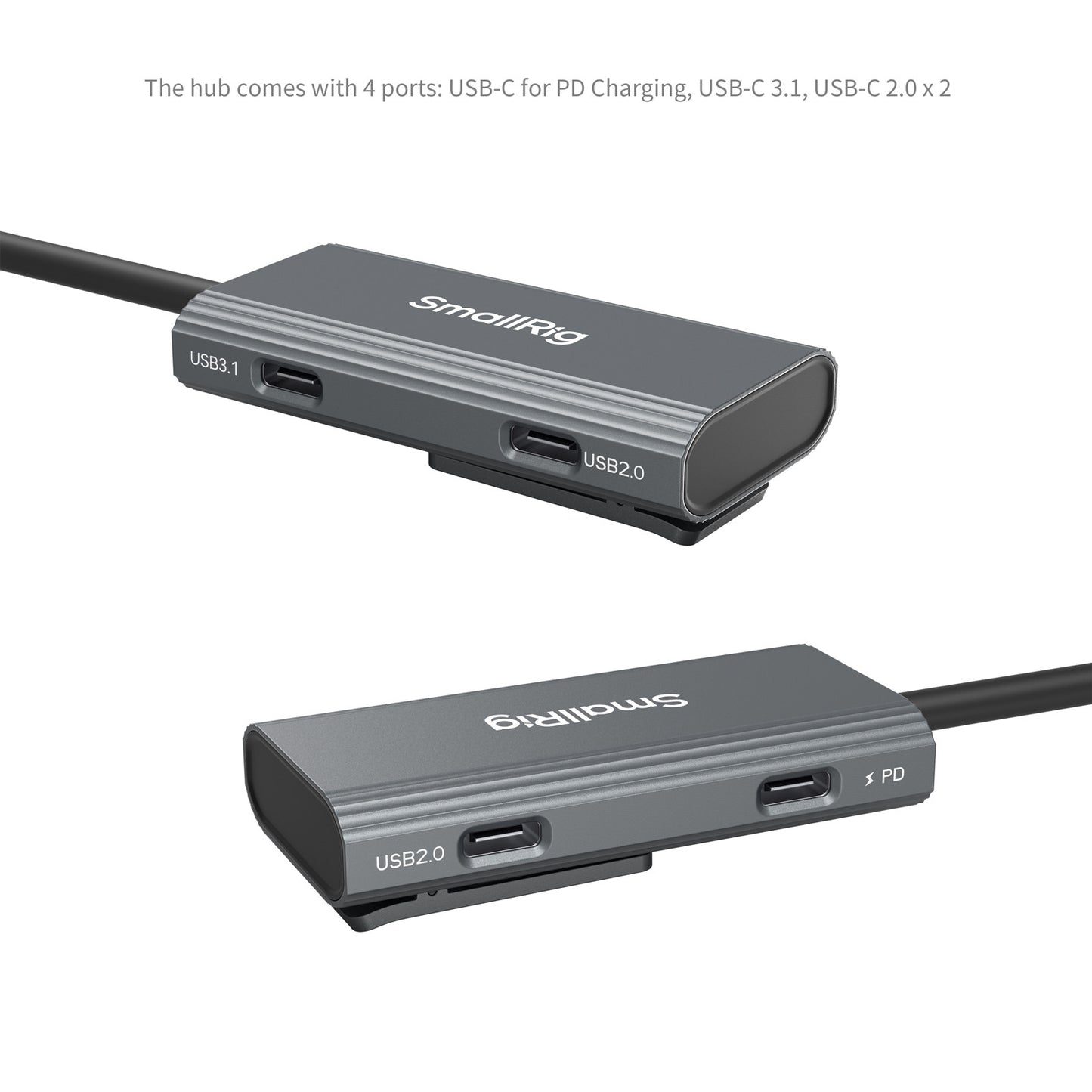 SmallRig 4-in-1 USB-C Hub PD 100W / USB-C 3.1 / USB-C 2.0 with Audio Adapter x 2 4598