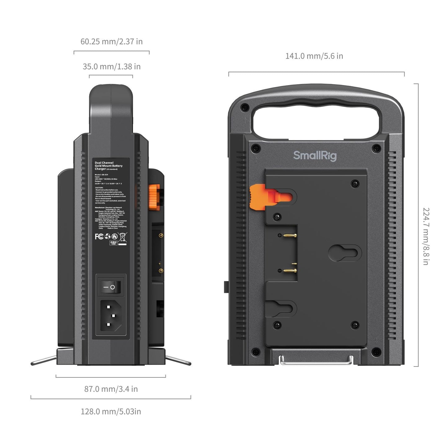 SmallRig Dual Channel Gold Mount Battery Charger (US standard) 4679