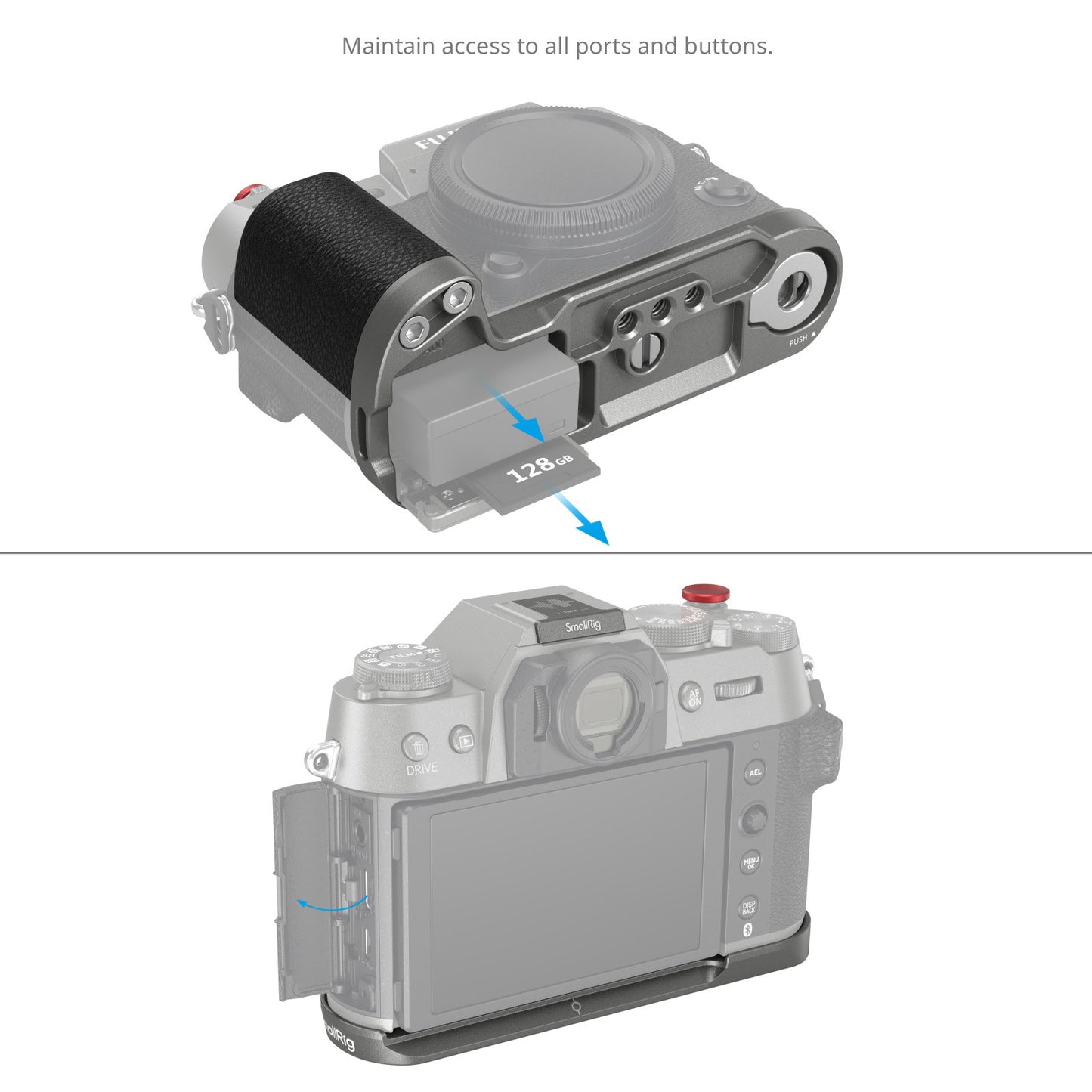 SmallRig Silicone L-Shape Grip for FUJIFILM X-T50 (Charcoal Silver) 4712