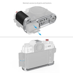 SmallRig L-Shape Mount Plate with Handle for FUJIFILM X-T50 (Silicone/Silver) 4713C
