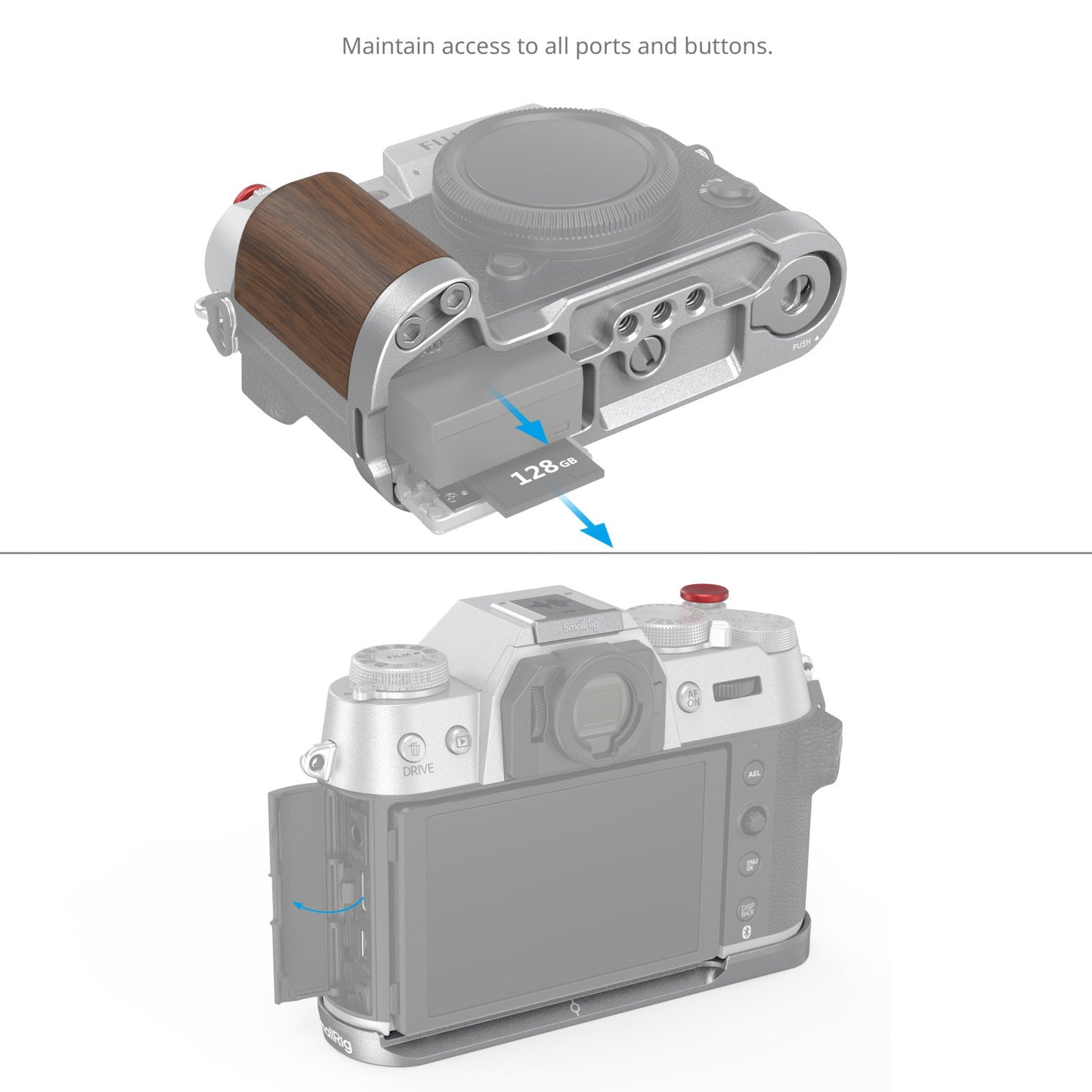 SmallRig L-Shape Mount Plate with Handle for FUJIFILM X-T50 (Silver) 4735B