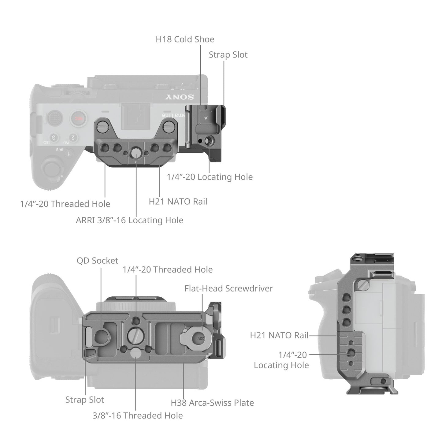 SmallRig "HawkLock" Quick Release Half Cage for Sony FX3 / FX30 4772