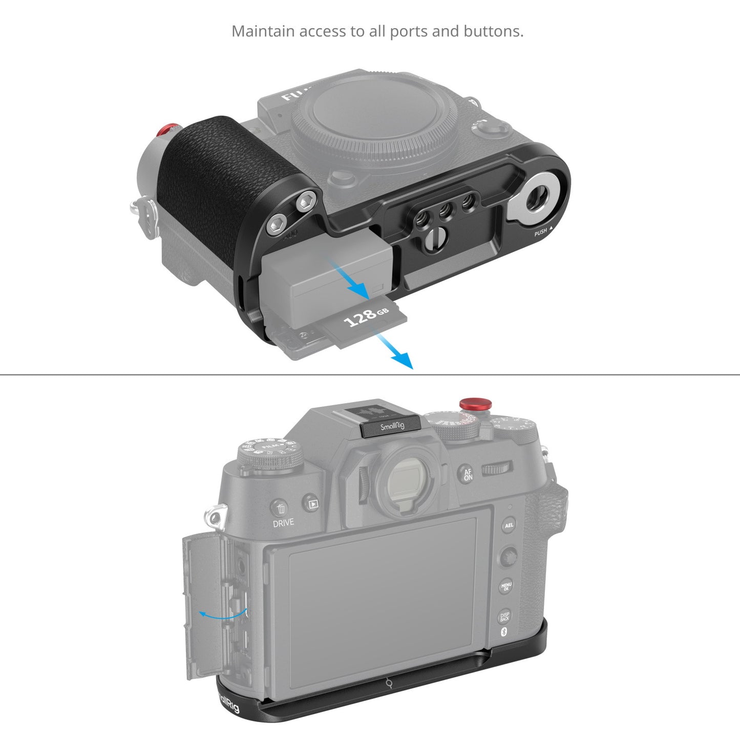 SmallRig L-Shape Mount Plate with Silicone Handle for FUJIFILM X-T50(Black) 4783B