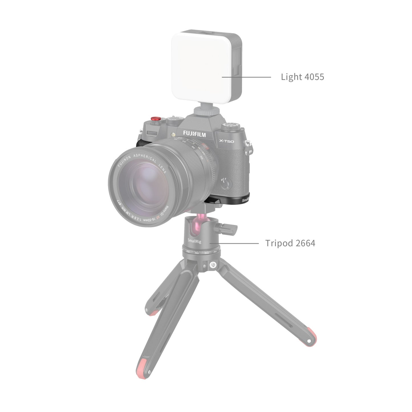 SmallRig L-Shape Mount Plate with Silicone Handle for FUJIFILM X-T50(Black) 4783B