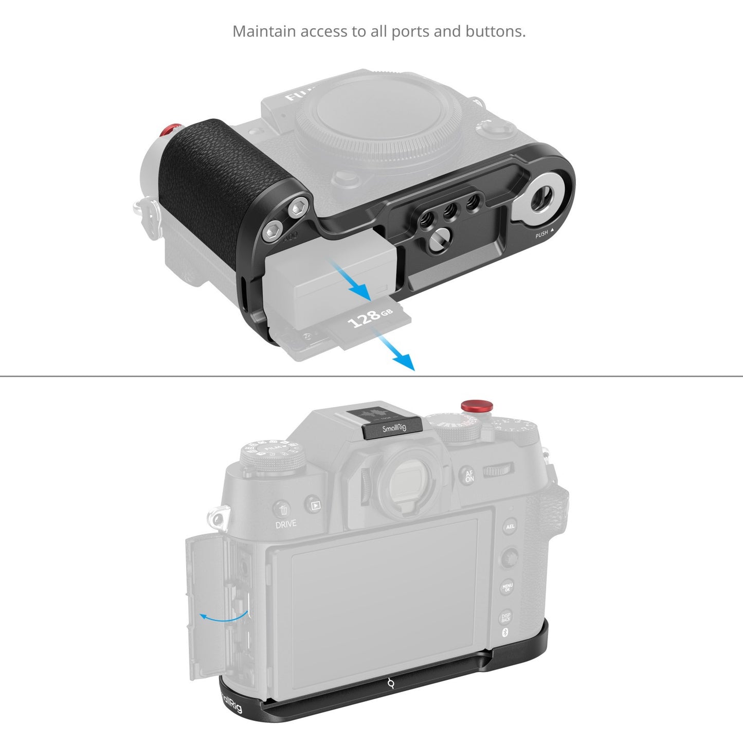 SmallRig L-Shape Grip for FUJIFILM X-T50 (Silicone/Black) 4783C