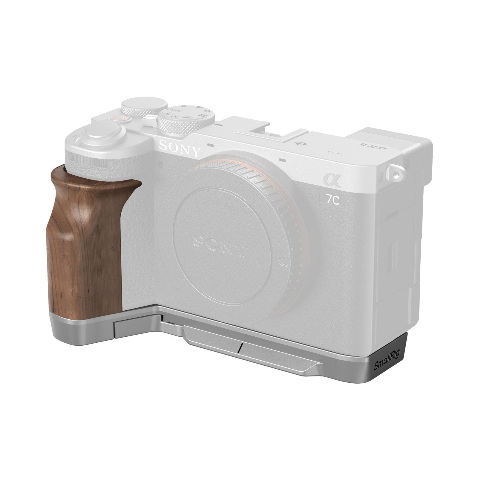 SmallRig L-Shape Mount Plate with Wooden Handle for Sony Alpha 7C II ...