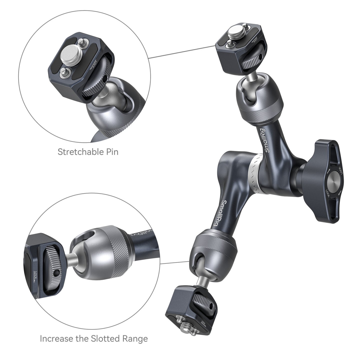 SmallRig Rosette Magic Arm (7") with 3/8”-16 ARRI Locating Screw 4899
