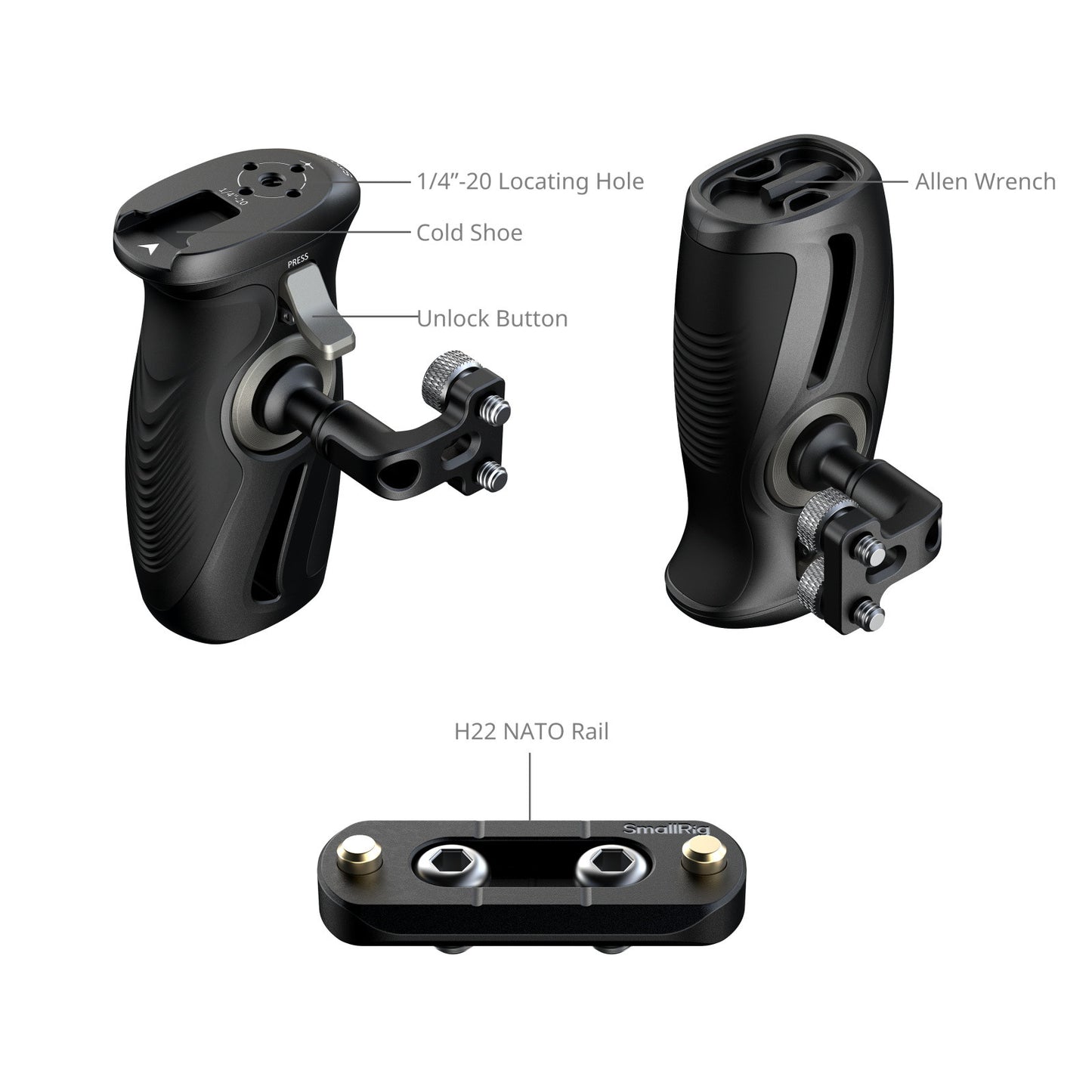 SmallRig Rotating Side Handle with 1/4"-20 Screws 5194