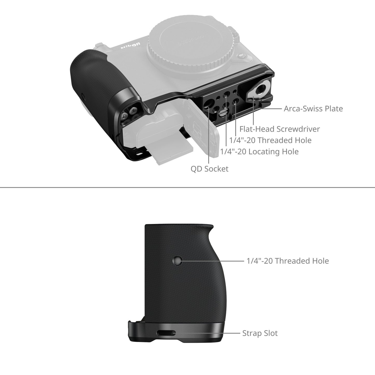 SmallRig L-Shaped Mount Plate with Silicone Handle for Nikon ZR 5466