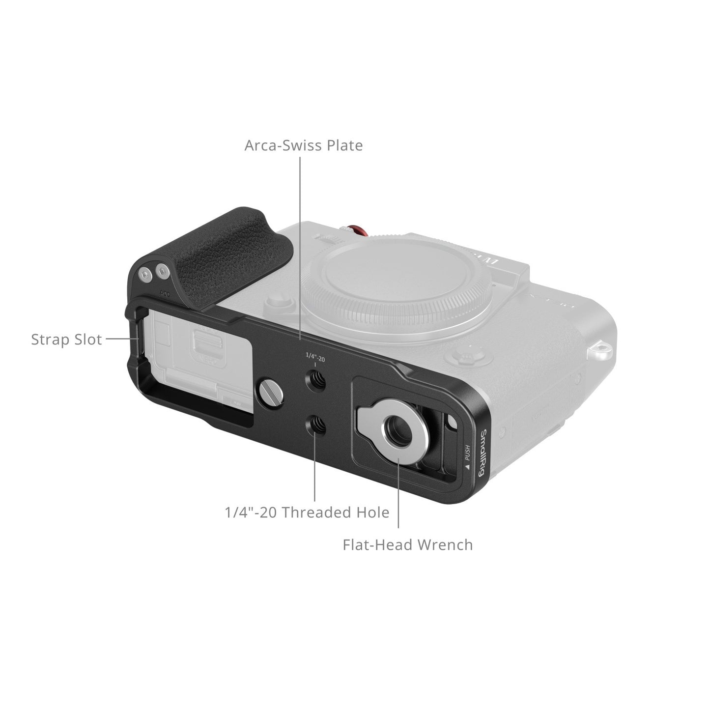 SmallRig L-Shaped Mount Plate with Silicone Handle for FUJIFILM X-T30 / X-T30 II / X-T30 III (Black) 5663