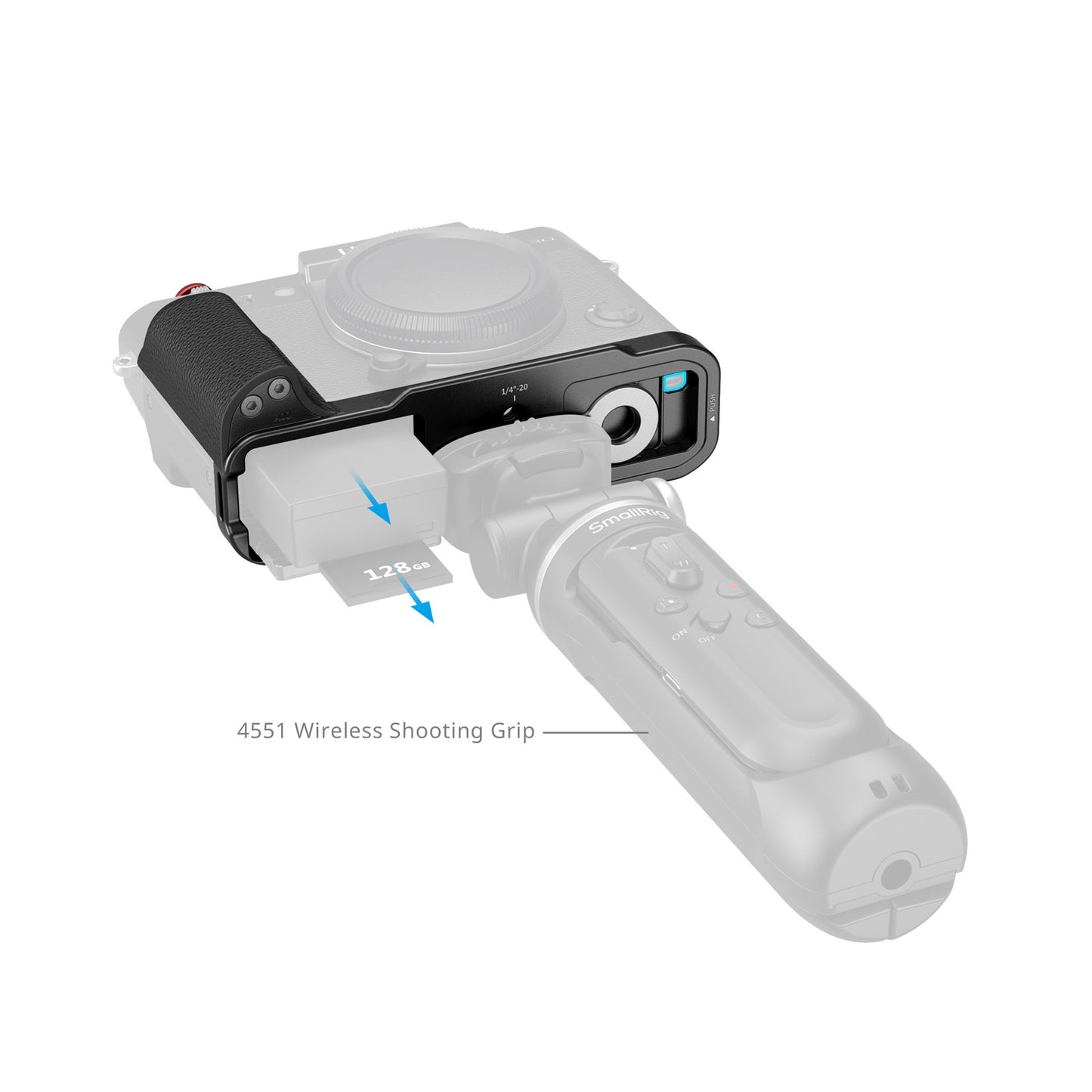 SmallRig L-Shaped Mount Plate with Silicone Handle for FUJIFILM X-T30 / X-T30 II / X-T30 III (Black) 5663