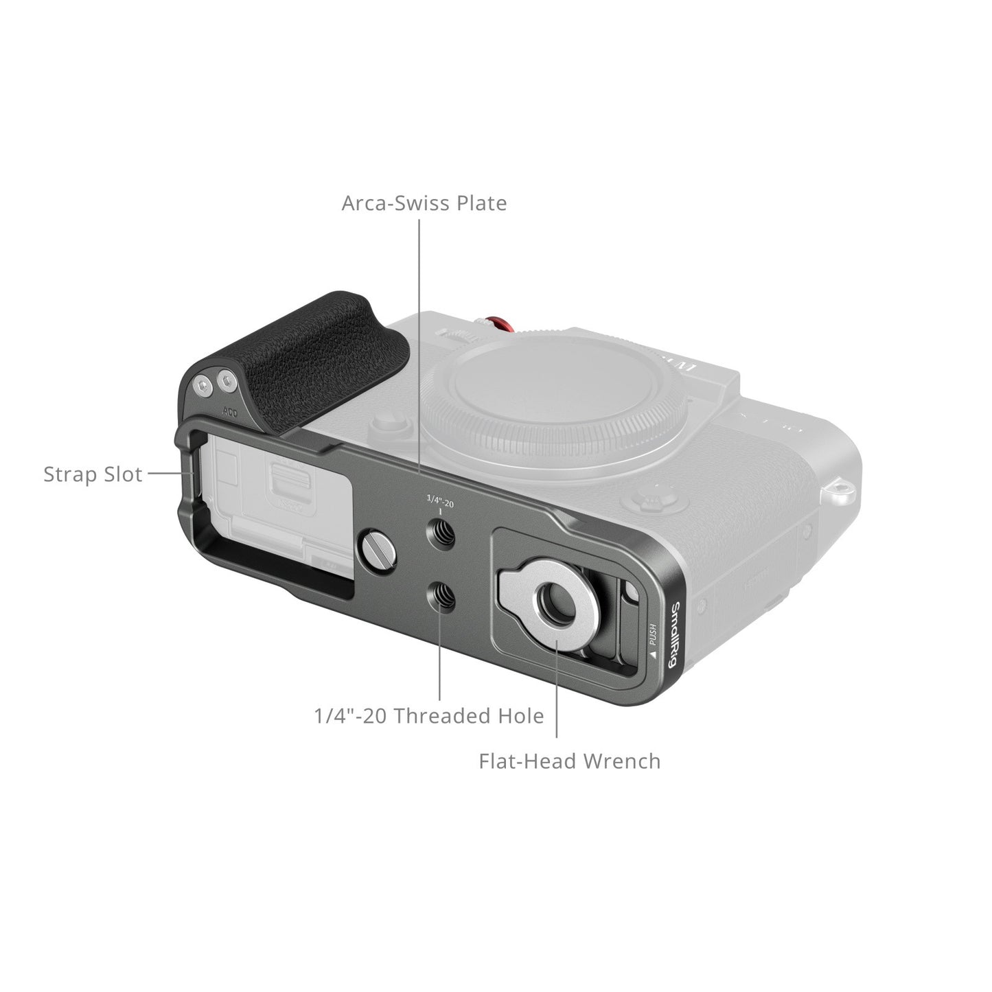 SmallRig L-Shaped Mount Plate with Silicone Handle for FUJIFILM X-T30 / X-T30 II / X-T30 III (Charcoal Silver) 5665