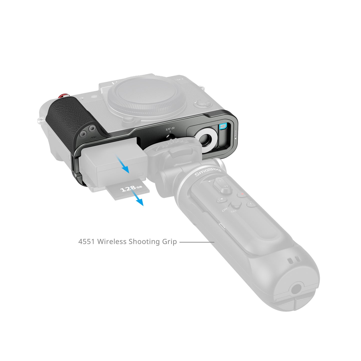 SmallRig L-Shaped Mount Plate with Silicone Handle for FUJIFILM X-T30 / X-T30 II / X-T30 III (Charcoal Silver) 5665